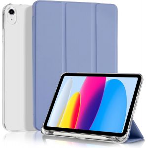 Coque pour iPad A16 11&egrave;me G&eacute;n&eacute;ration 11 Pouces 2025, iPad 10&egrave;me G&eacute;n&eacute;ration 10,9"" 2022 avec Porte-Stylet, &Eacute;tui Housse de Protection Ultra Fin, Coque Rigide Translucide Givr&eacute;, Gris Lavande - Neuf