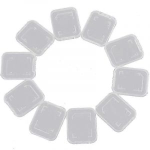 10Pcs / Set SD SDHC Carte mémoire Boîte de rangement transparente Étui de protection Porte-étui - Neuf
