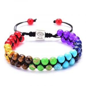Chakra De La Perle Des Bracelets Pour Les Hommes Et Les Femmes, La Double Couche De Gu&eacute;rison Du Yoga En Cristal De Bracelet De Perles, Pierre Naturelle Bracelet Pour Les Hommes Et Les Femmes - Neuf