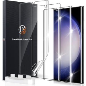 CAUC-Protection Ecran Compatible avec Samsung Galaxy S23 Ultra, 3 Pi&egrave;ces, TPU Film Protection &Eacute;cran,HD Clair Doux Transparent Film de Protection d'&eacute;cran - Neuf