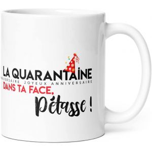 Eryi-Mug Anniversaire Quarantaine 40 Ans Femme Humour Tasse Message Drôle Idée Cadeau Original Rigolo Pour Amie Copine Collègue S?ur Cousine Pour Joyeux Anniversaire Quarante Ans. - Neuf