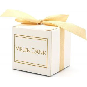 Yemaesre-Lot De 25 Boîtes Cadeau « Danke » - Idéal Comme Bonbonnière De Mariage Ou Comme Décoration Pour Anniversaire, Baptême, Confirmation, Boîte Cadeau (5 X 5 X 5 Cm). - Neuf