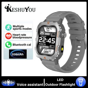 2025 nouveau sport montre intelligente Bluetooth parler lampe de poche LED multi-fonction Sports de plein air montre intelligente pour hommes femmes Silvery - Neuf
