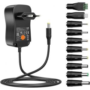 36W Adaptateur Secteur Universel Ac &Agrave; Dc 3V 4.5V 5V 6V 7.5V 9V 12V 3A Transformateur D'Alimentation &Agrave; D&eacute;coupage Avec 10 Connecteurs Dc Pour &Eacute;lectroniques, 3000Ma Max.[Z523] - Neuf