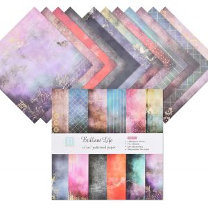 Lot De 24 Feuilles De Papier &Agrave; Motif 30,5 X 30,5 Cm,Multicolore,D&eacute;coratif Pour Travaux Manuels Et Cartes,Scrapbooking - Neuf