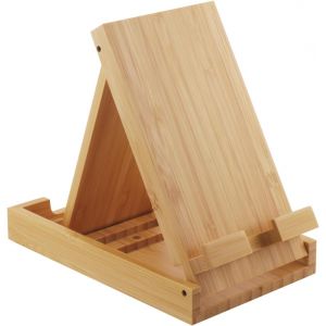JGD-YISEN Support universel multi-angle pliable en bois de bambou pour smartphone et tablette - Neuf
