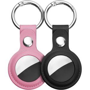 Kalanka-2pcs Étuis De Protection En Cuir Pour Airtag, Porte Clé Étui Anti-Rayures Portable, Housse De Protection Key Finder Pour Sacs À Dos, Clés, Enfants, Animaux De Compagnie - Neuf