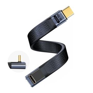 240W USB4.0 C Mâle vers USB C Angle Mâle 90 Degrés PD Charge Rapide Câble Court, 40Gbps Câble USB C Court Plat Flexible Données 8K@60Hz Compatible avec Thunderbolt 4/3 (Courbure Positive) - Neuf