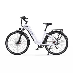 V&eacute;lo &Eacute;lectrique De Ville Onesport Ot05pro, 27,5 Po, Moteur 36 V 250 W Avec Capteur De Couple, Batterie 22,5 Ah, Blanc - Neuf