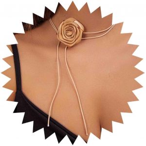 Kal-Collier Ras Du Cou Avec Fleur De Rose Collier De Fleur En Velours Noir Long Ruban De Fleur À Lacets Collier Gothique En Daim Noir Bijoux De Costume De Cosplay Pour Femmes Et Filles - Neuf