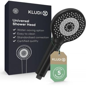 VIOU--X3 Douchette Anti Calcaire Avec 3 Types De Jets,Douchette Économisant L'Eau En Option (Standard 15L/Min,Option 9 L/Min),Douchette À Main (Ø11,7 Cm),Noir Mat - Neuf