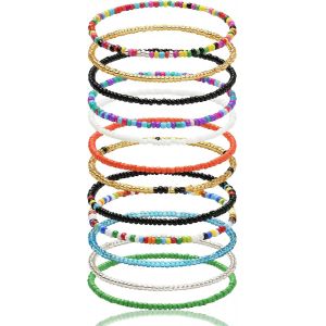 Kalanka-Bracelets De Cheville Pour Femme, Chaîne De Cheville De Style Bohème, Bracelet Cheville Reglable, Chaînes De Pieds En Perles, Bijoux De Plage Pour Femmes Et Filles - Neuf