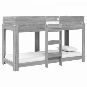 vidaXL Lit Superpos&eacute; pour Enfants avec matelas Gris Sonoma 80 x 190 cm - Neuf