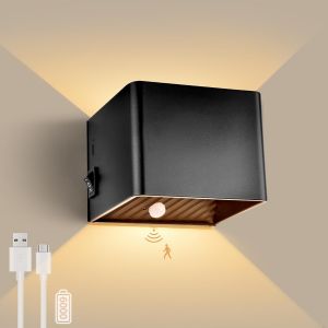 Applique Murale &Agrave; Batterie 6000 Mah Avec D&eacute;tecteur De Mouvement Int&eacute;rieur 5 W Applique Murale Led Sans Connexion &Eacute;lectrique Rechargeable Par Usb 3000 K Lampe Murale Magn&eacute;tique Avec - Neuf
