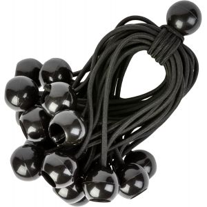 CHECARZHN--NO1-Cordons Élastiques Avec Boules - Lot De 25 X 23 Cm Tendeurs Universels Avec Attaches - Sangle Elastique Résistant Parfaite Pour Le Camping, Les Bagages & Bâches - Noir - Neuf