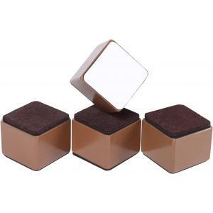 Coussin rehausseur carré marron 60 x 60 x 50 mm, 1 x 4 supports de meubles en acier, supports robustes pour pieds de lit et de table, 4 supports pour pieds de canapé-lit - Neuf