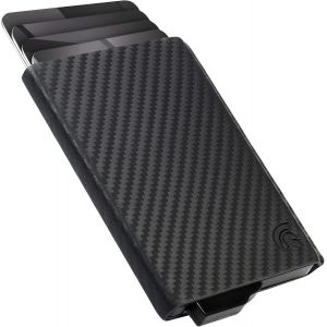 KALANKA-Porte-Cartes en métal en Fibre de Carbone. Portefeuille Homme en Fibre de Carbone bloquant la RFID. Porte-Cartes, Portefeuille Minimaliste Métallique Slim RFID Blocking Contactless Protector - Neuf