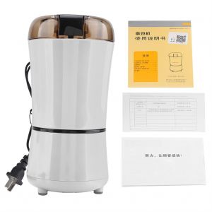 Hjlian Moulin A Cafe Electrique 400 W, Broyeur De Grains, D'epices, De Noix, Blanc - Neuf