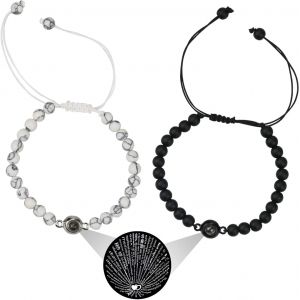 Kal-Je T'aime En 100 Langues Projection Bracelet Perles Couple Bracelet Couple Cadeaux Pour Petit Ami Et Petite Amie - Neuf