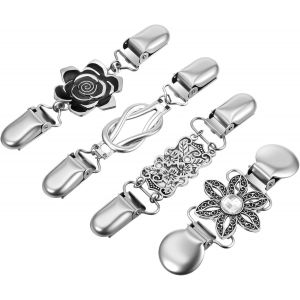 Kjdal-Lot De 4 Pinces &Agrave; V&ecirc;tements Vintage &Eacute;lastiques Vintage Pour Ch&acirc;le Cardigan Et Pull Pour Maintenir Le Pull Ensemble Pour Femmes Et Filles,4 Styles,4 Size,Acier Inoxydable - Neuf