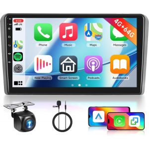 JKUN-4Gb+64Gb Android Autoradio Pour Audi A3 S3 Rs3 8P 8V 2003-2013 Radio Carplay Android Auto Sans Fil,9 Pouces Écran Tactile Radio 2 Din Gps,Bluetooth,Wifi,Dsp Fm/Rds+Caméra - Neuf