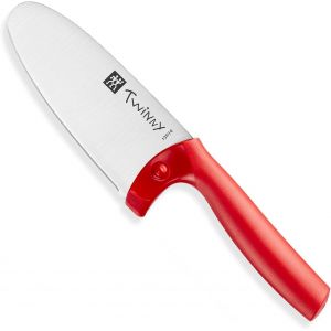 Sjzg-Couteau De Chef Pour Enfant, Lame Arrondie 10 Cm, Acier Inoxydable, Design Adapt&eacute; Aux Enfants, Manche Plastique Rouge, S&eacute;rie Twinny, 3.9 - Neuf