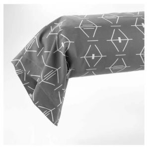 Taie De Traversin - Aris - Geometrix - 85 X 185 Cm - 100% Coton - Anthracite - Oeko-Tex&reg; - Neuf