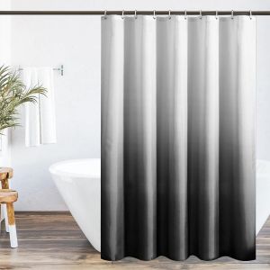 KALANKA-Rideau de Douche Anti Moisissure,Rideau de Baignoire 120x200cm,Rideaux de Douche,Rideaux Salle de Bain,Imperm&eacute;able,Tissu PEVA Imperm&eacute;able Lavable en Machine,avec 8 Anneaux,Noir D&eacute;grad&eacute;,pour B - Neuf