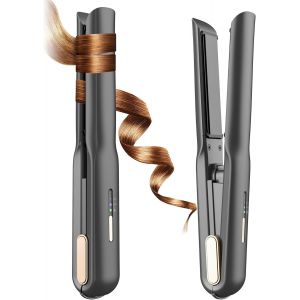 Mini Fer A Lisser Sans Fil, Lisseur Boucleur Cheveux 2 En 1, Mini Lisseur Cheveux Court, Lisseur Sans Fil En Titanium Rechargeable Par Usb, Mini Lisseur De Voyage Avec 2 Niveaux De Temps Réglable - Neuf