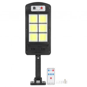Hjlian Lampadaire Solaire A Led Avec Detecteur De Mouvement Et Telecommande, Lampe Murale De Securite Avec 3 Modes Pour Une Lumiere Blanche Pure Exterieure - Neuf
