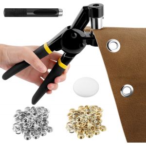 Mevronisshop-Kit D'?Illets De 3/8" - Outil Manuel Pour Poin&ccedil;onnage De Trous - Presse &Agrave; ?Illets - Avec 300 ?Illets De 10 Mm - Pour Toile En Cuir Et Tissu - Neuf