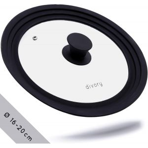 KALANKA-Ø 16, 18, 20 cm Couvercle Universel - couvercle pour casserole et poele - couvercles pour casseroles et poêles - Silicona para ahorrar espacio - Neuf