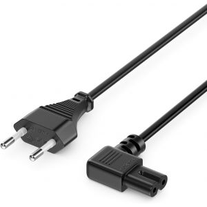2M Câble Électrique Type De Fiche C Bouchon Euro Sur Prise C7 Incliné À 90° Câble Euro 8 Petits Appareils Câble Récepteur Dvd Blu-Ray Tv Appareils Électroménagers Alimentations - Negro - Neuf