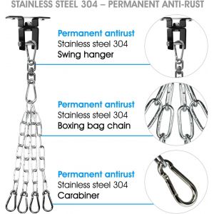 Support Plafond Pour Sac De Frappe Avec Cha&icirc;ne Pivotant &Agrave; 360&deg; Pour Muay Thai, Mma - Equipement D'entra&icirc;nement - Facile &Agrave; Utiliser, Convient &Agrave; La Plupart Des Plafonds - Neuf