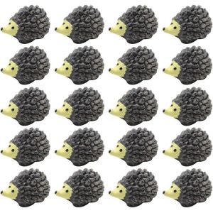 Mevronisshop-R&eacute;sine H&eacute;risson Figurines Mini Animal : 20 Pi&egrave;ces Pelouse Micro H&eacute;risson Statue Fairy Garden Pelouse Paysage Animal Figurine Sculpture D&eacute;cor 1. 2 Cm - Neuf