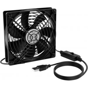 KALANKA-120mm USB PC Ventilateur 5V avec L/M/H 3 Ventilateur USB portable pour ordinateur Ventilateur électronique de refroidissement 1500 RPM avec grille en métal pour ordinateur portable/boîte TV/P - Neuf