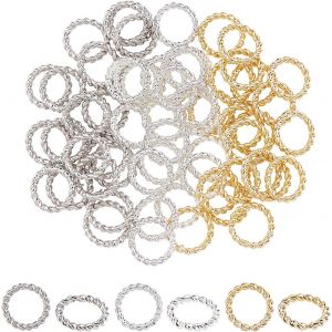 Gjhgf-Cercles De Boucles D'oreilles Soudés Fermés, 60pcs 3 Couleurs Bagues Bijoux En Laiton Plaqué Or 24k 8mm Connecteurs De Joints Toriques Pour La Fabrication De Bracelets De Colliers - Neuf