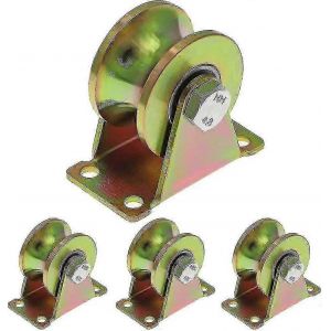 4 roues de portail coulissant 50mm,roues en acier avec rainure en U,roue à rainure en U pour piste inversée,machine industrielle,porte roulante,capacité de charge 300kg Pe - Neuf