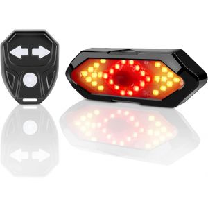 Clignotant Et Feu Arrière De Vélo Avec Effets Sonores, Télécommande Sans Fil, 5 Modes D'éclairage Différents, Rechargeable, Facile À Installer, Soyez Visible Et Indiquez Votre Direction À Tout Moment - Neuf