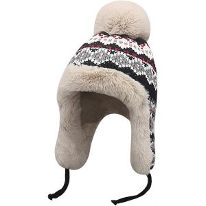 Chapeau De Pilote Chaud D'hiver - Noir Avec Cache-Oreilles En Laine, Chapeau De Trappeur Coupe-Vent D'hiver, Adapté Au Ski Et À L'équitation En Plein Air - Neuf