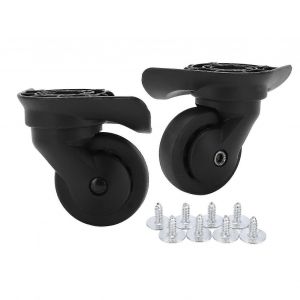 1 Paire De Roulettes Pivotantes De Bagages Muette Pivotantes Roues Pour Valise Noir A52 - Neuf