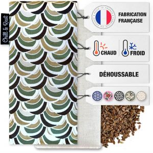 Small Microwave Hot Water Bottle With Removable Cover-Made In France-Flax Seed Hot Water Bottle-Hot Water Bottle For Painful Menstruation-Cervical-Hands-Birth Gift-Green - Neuf