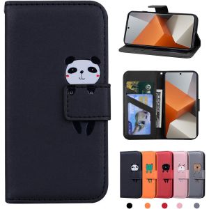 Kal-Xiaomi Redmi Note 13 Pro+ 5g H&uuml;lle Pu Leder Brieftasche Xiaomi Note 13 Pro Plus 5g Schutzh&uuml;lle Stehfunktion Magnetic Closure Handyh&uuml;lle F&uuml;r Redmi Note 13 Pro+ Schwarzer Panda - Neuf