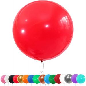 SJZG-Lot De 6 Ballons G&eacute;ant En Latex, 90Cm Grand D&eacute;corations Ballon Rouge, Helium Ballon Pour F&ecirc;te, Anniversaire, Mariage, Bapt&ecirc;me, No&euml;l, Carnaval, C&eacute;r&eacute;monie - Neuf