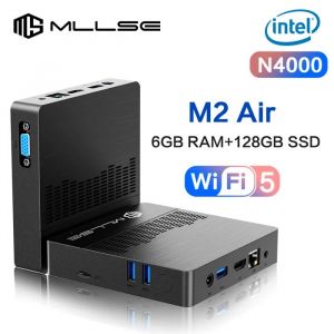 Mini PC Intel Gemini Lake N4000 &iquest; Windows 11, 6 Go RAM, 128 Go SSD, Wi-Fi Dual-Band, Bluetooth &iquest; Ultra Compact Ordinateur - Neuf