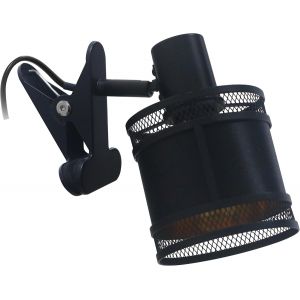 Ulteronixshop-Lampe &Agrave; Pince Au Look Vintage Tendance Avec Douille E14 En Noir - Lampe De Lecture Ip20 Orientable Avec Abat-Jour En Tissu - Lampe &Agrave; Pince Pour Cadre De Lit Avec Prise De Courant - Neuf