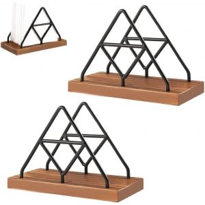 Eryi-Porte Serviette De Table 2 Pièces Porte Serviettes Support Pour Serviettes En Papier Métal Porte Serviette De Table En Papier Triangulaire Porte Serviette Papier,Papier Table Porte-Serviettes - Neuf