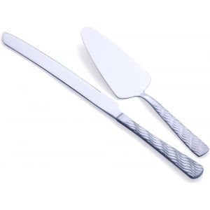 Oayew-Ensemble De D&eacute;coupe De G&acirc;teau En Argent, Ensemble De Couteau Et De Serveur En Acier Inoxydable, Ensemble De D&eacute;coupe De G&acirc;teau Et De Tarte Pour Mariage, Anniversaire, F&ecirc;te - Neuf