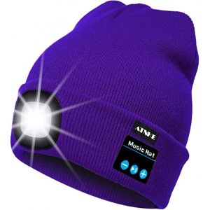 Led Bluetooth Bonnet Lumineux,Rechargeable Usb Rechargeable Musical Running Chapeau Ultra Lumineux 4 Led Lampe &Eacute;tanche Utilisation Lumi&egrave;re Pour Ski Randonn&eacute;e Camping V&eacute;lo.[F204] - Neuf