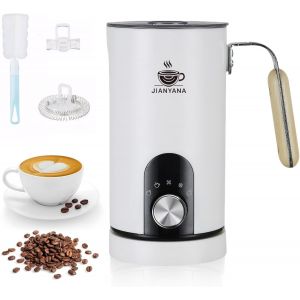 Mousseur &agrave; lait &eacute;lectrique 5 en 1,mousseur &agrave; lait automatique chaud froid chauffe-lait chocolat chaud,Grande capacit&eacute; Inox &agrave; Nettoyage Facile,pour latte,cappuccinos,macchiato(Blanc) - Neuf